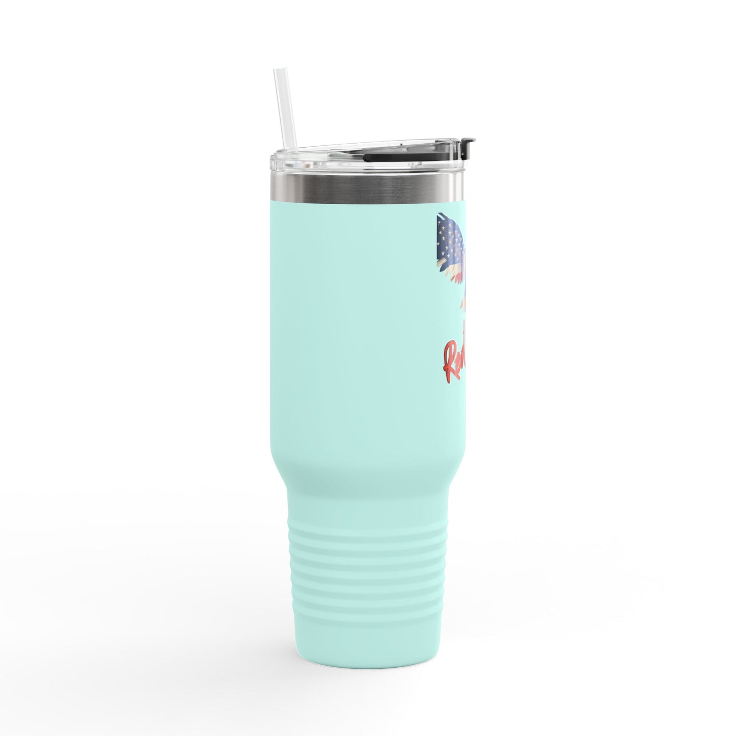 Red White & Badass Patriotic Eagle – 40oz Insulated Travel Mug