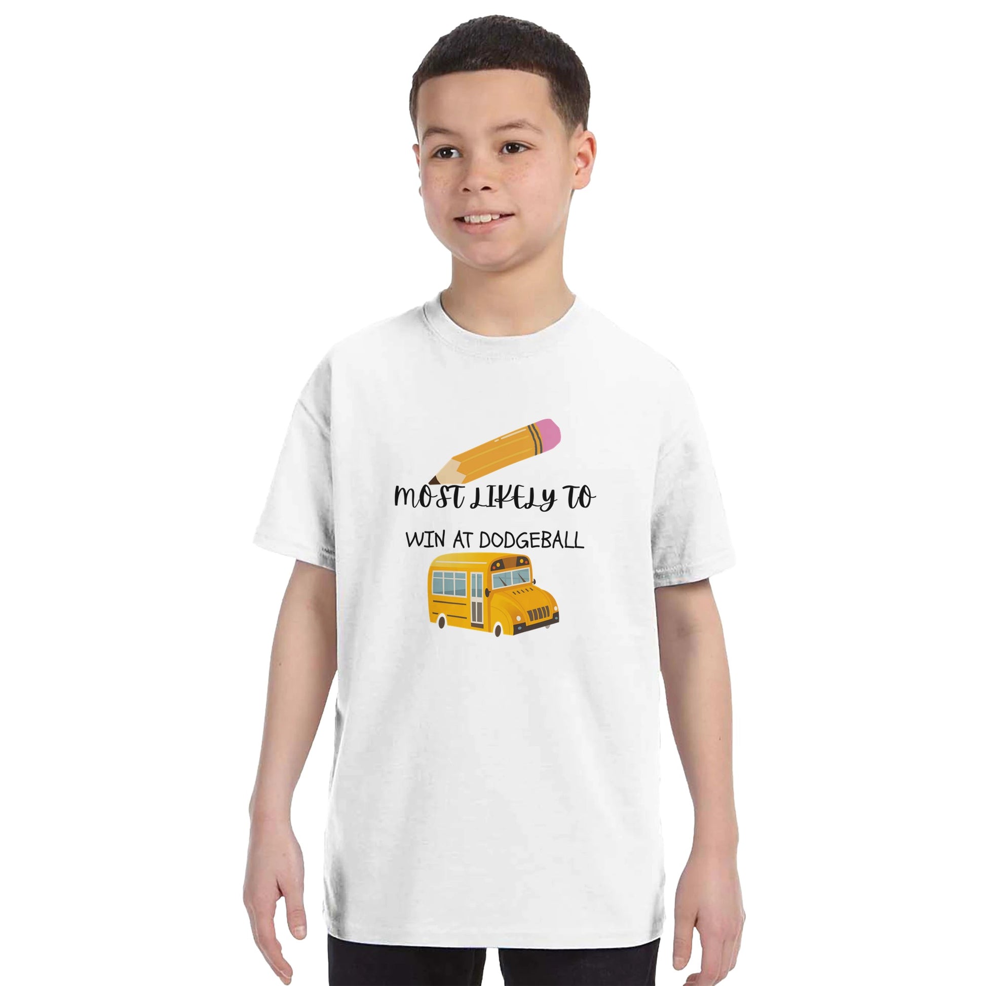 Most Likely To Win at Dodgeball on a heavyweight T-Shirt