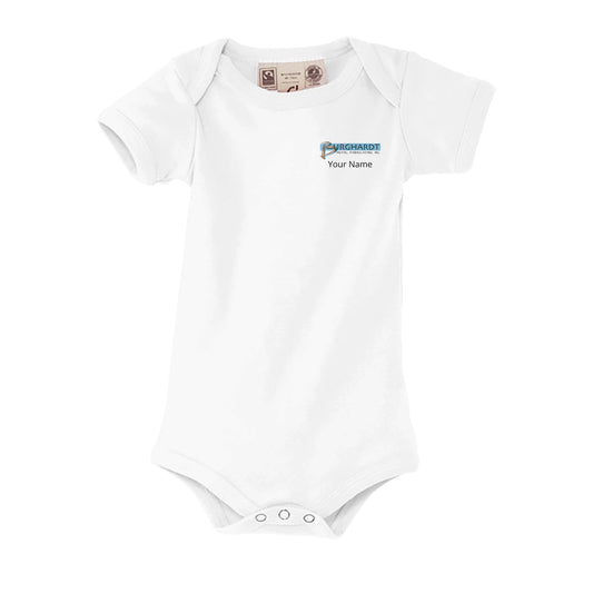 Burghardt Metal Fabricating, Inc., logo on a Organic Baby Short Sleeve Bodysuit