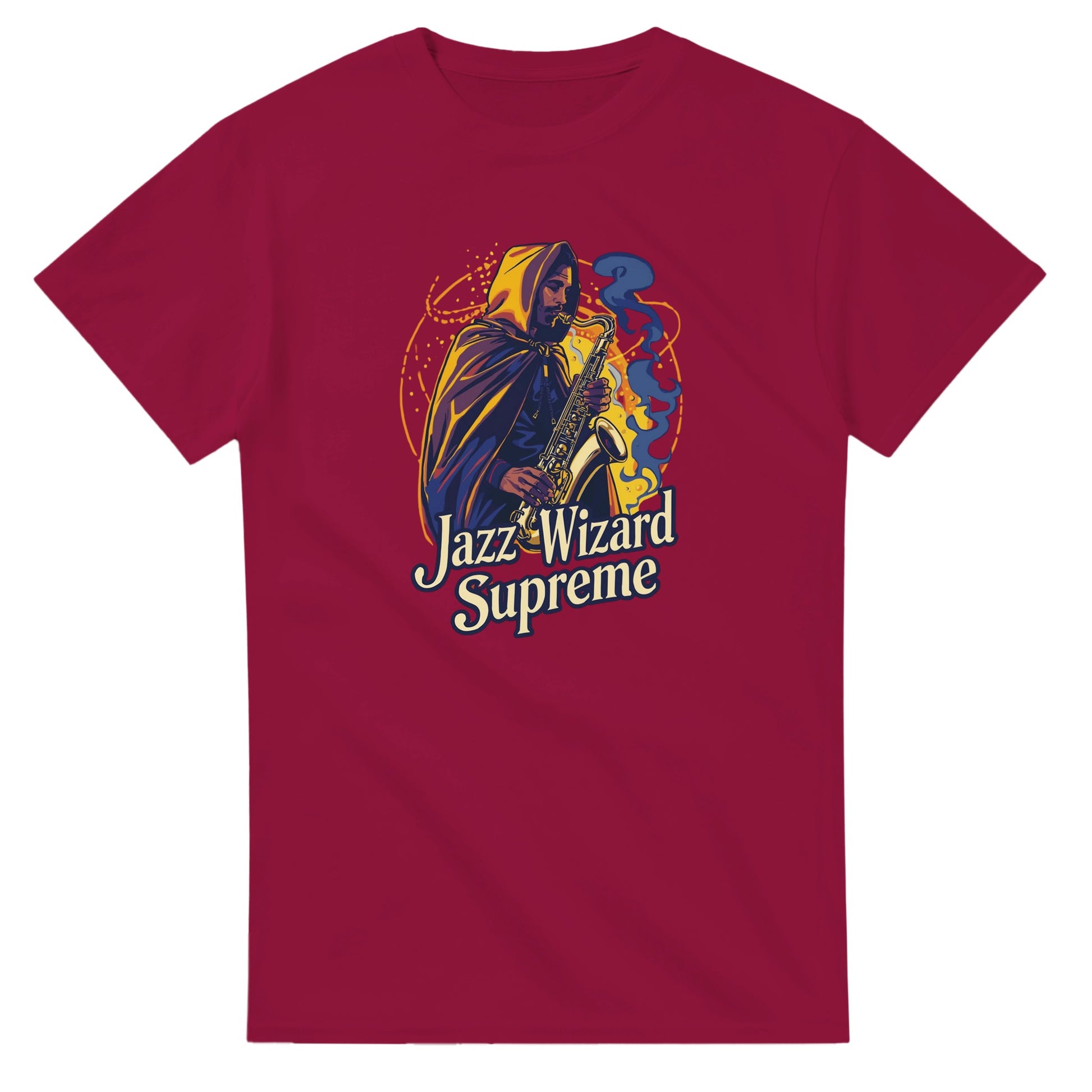 Jazz Wizard Supreme graphic design on a Heavyweight T-shirt