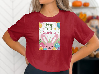 Hop Into Spring Bunny Eggs Colorful Graphic Tee product type
Easter
Spring
Bunny
Rabbit
Eggs
Graphic Tee
T-Shirt
Holiday
Celebration
Cute design
Seasonal
Festive
Colorful
Pink Bunny
Chick
Flowers
Spring theme
Gift idea
Unique print
Casual top