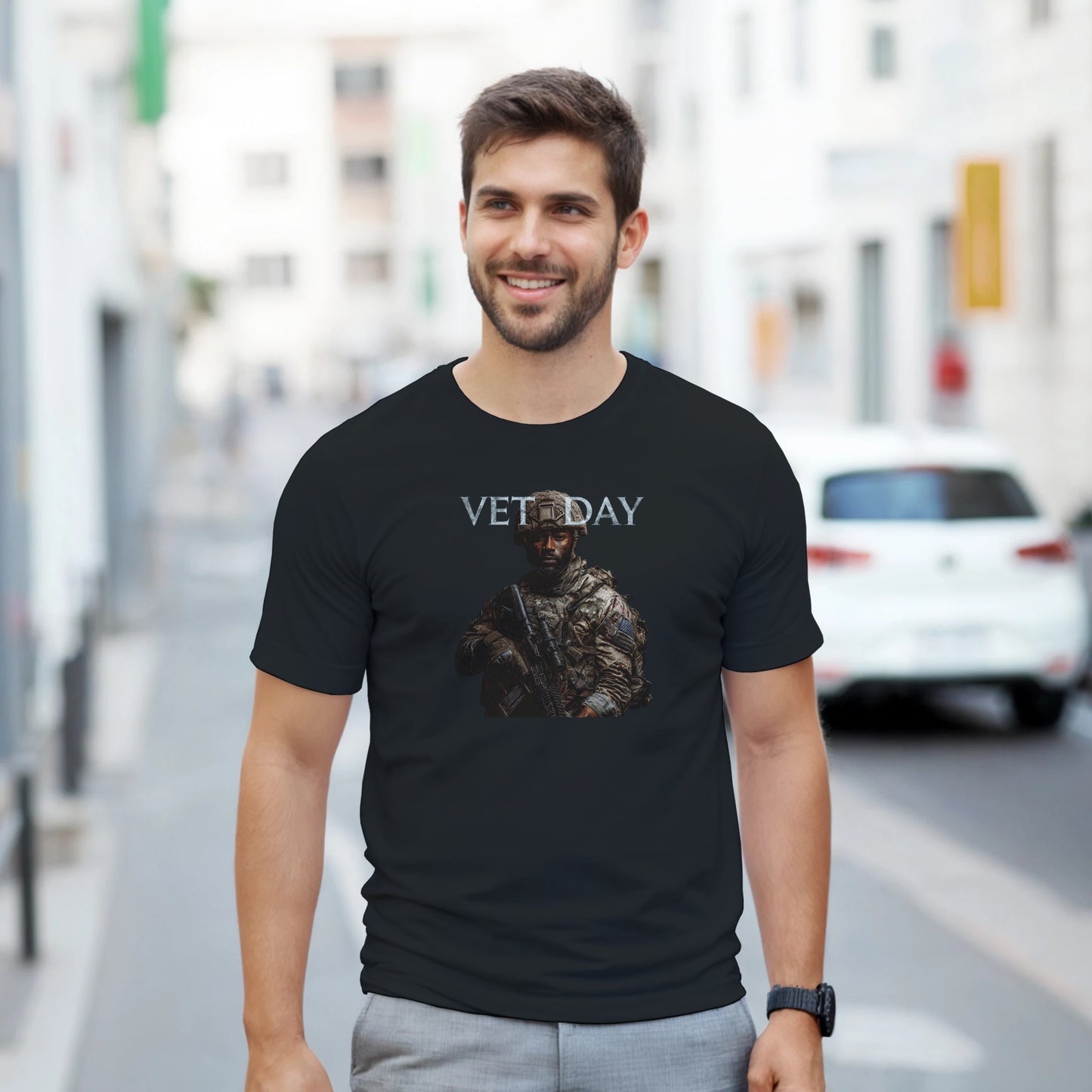 Vet Day Commemorative on a heavyweight t-shirt