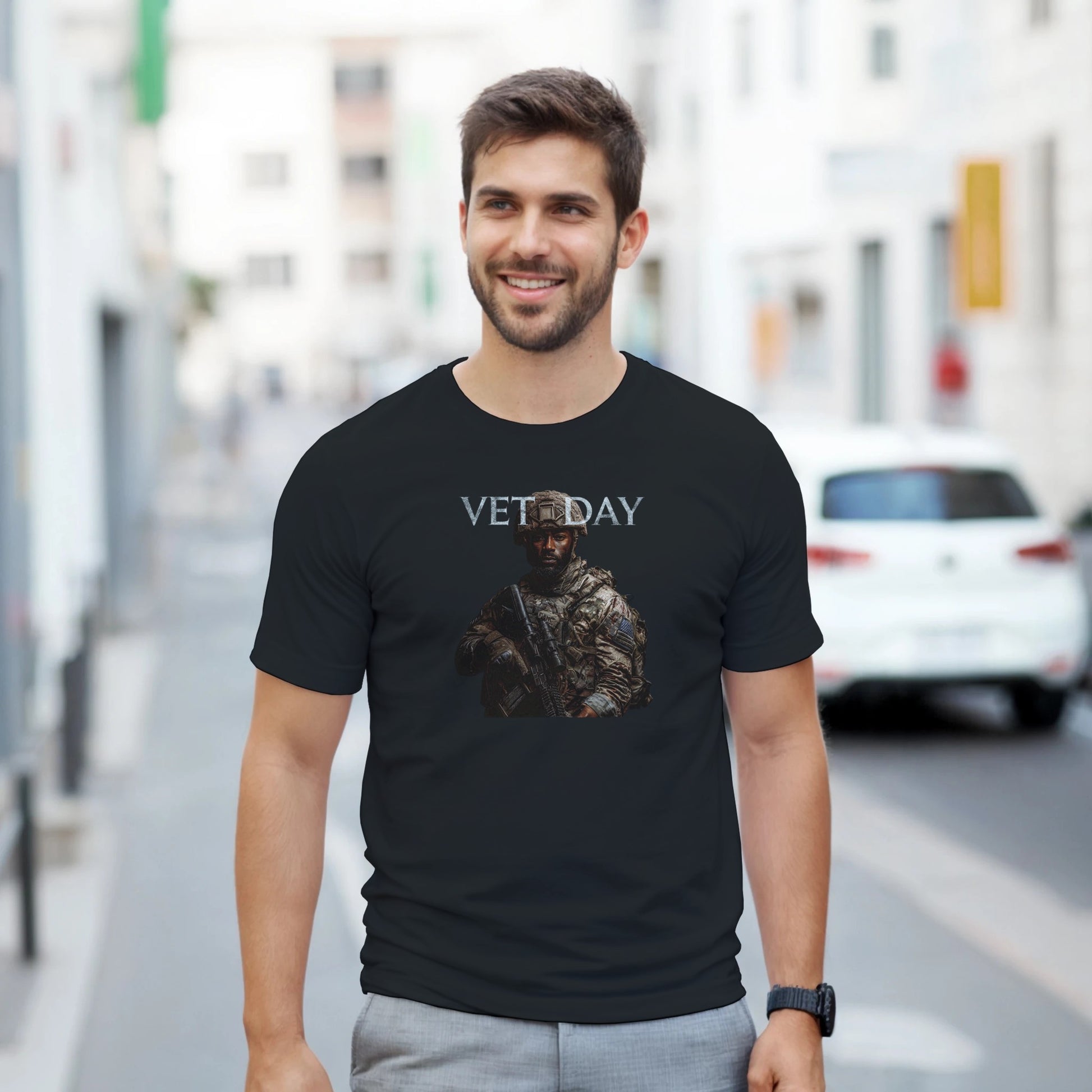 Vet Day Commemorative on a heavyweight t-shirt