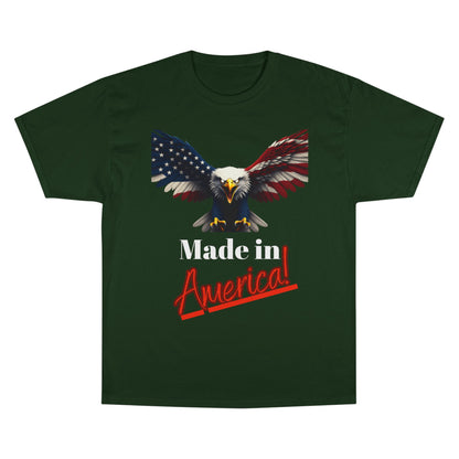 Made In America Patriotic Eagle on a Champion T-shirt