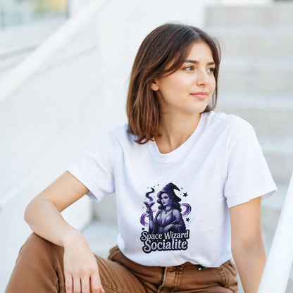 Space Wizard Socialite graphic design on a Heavyweight T-shirt