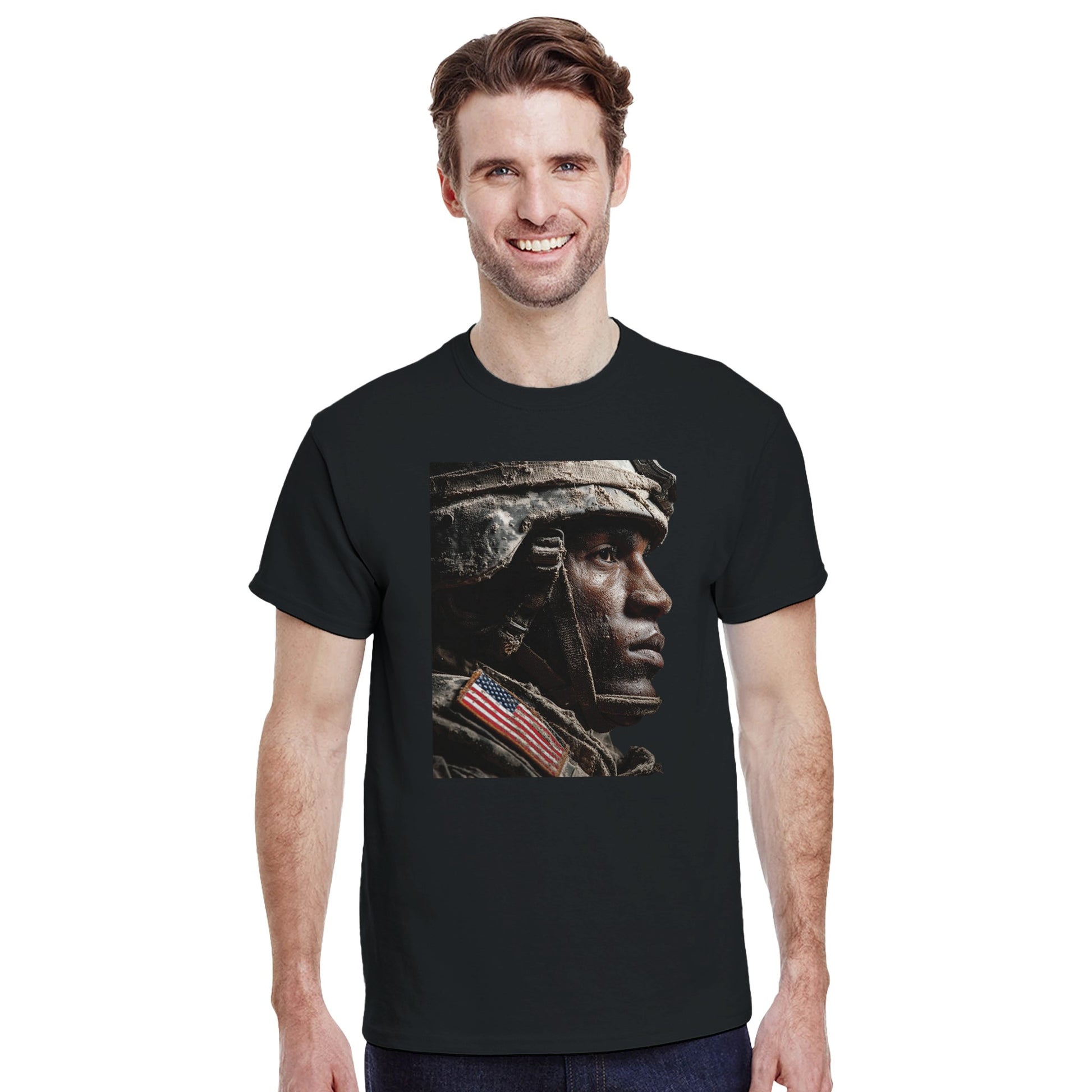 Patriotic Grit and Style on a heavyweight t-shirt