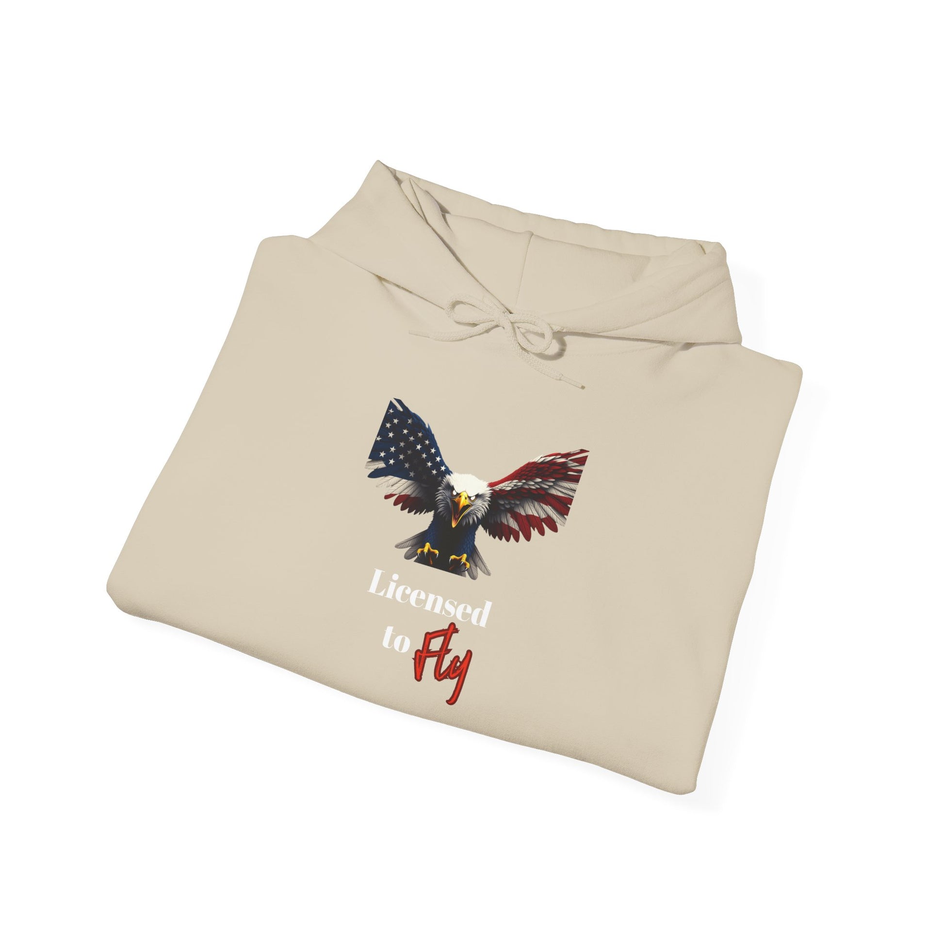Licensed To Fly Patriotic Eagle on a Pullover Hoodie