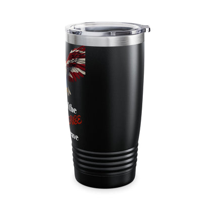 Home Of The Free Because Of The Brave Patriotic Eagle on a 20oz Insulated Tumbler