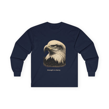 Águila grabada - Fuerza en la libertad - Silencioso - Camiseta de manga larga