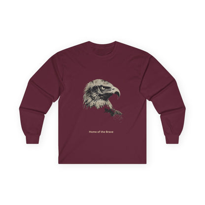 Home of the Brave text on a Long-Sleeve Tee