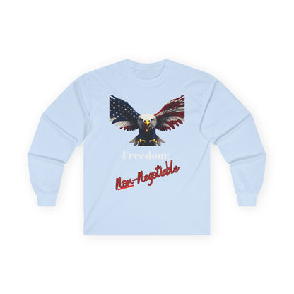 Freedom Non-Negotiable Patriotic Eagle on a long sleeve tee