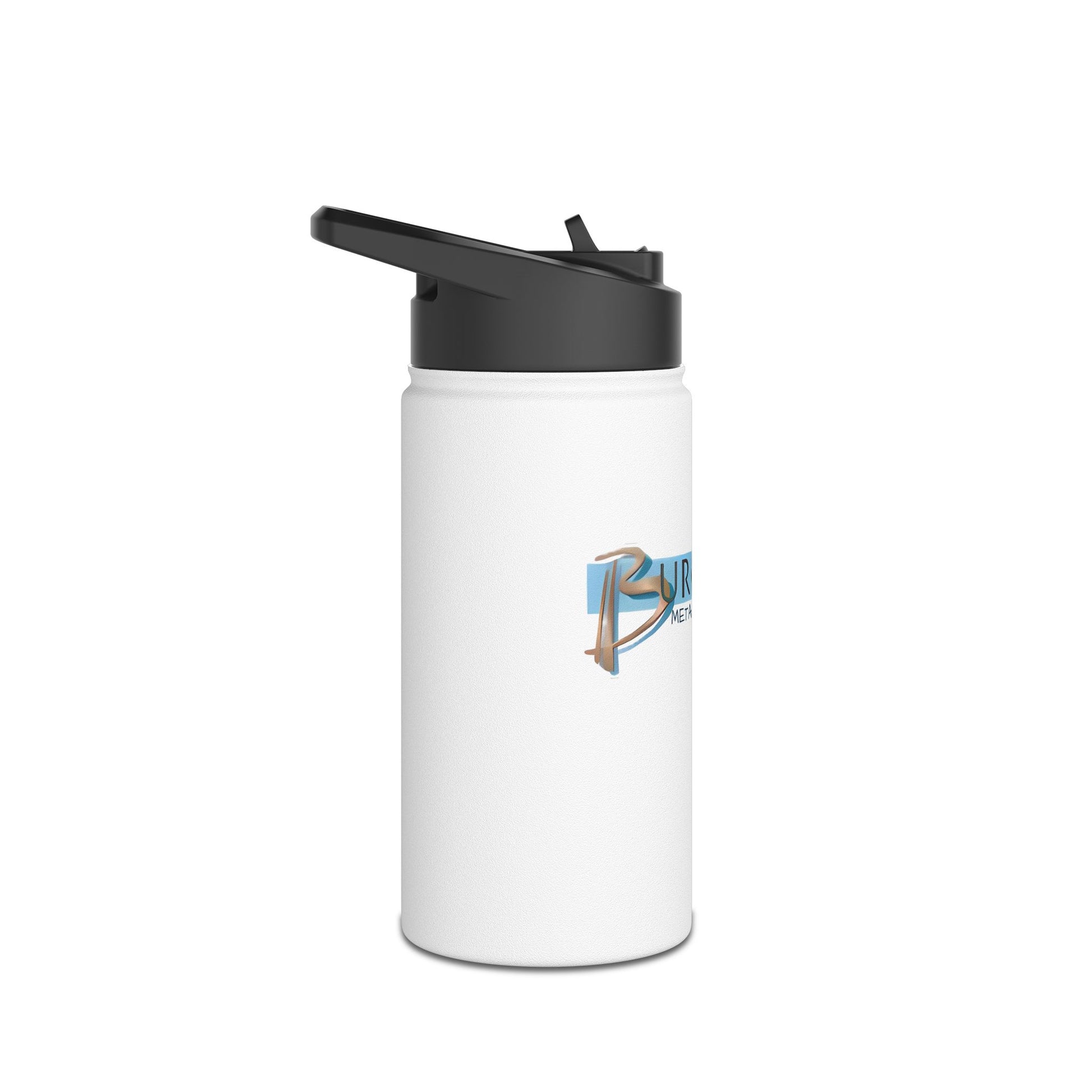 Burghardt Metal Fabricating, Inc., logo on a Stainless Steel Water Bottle