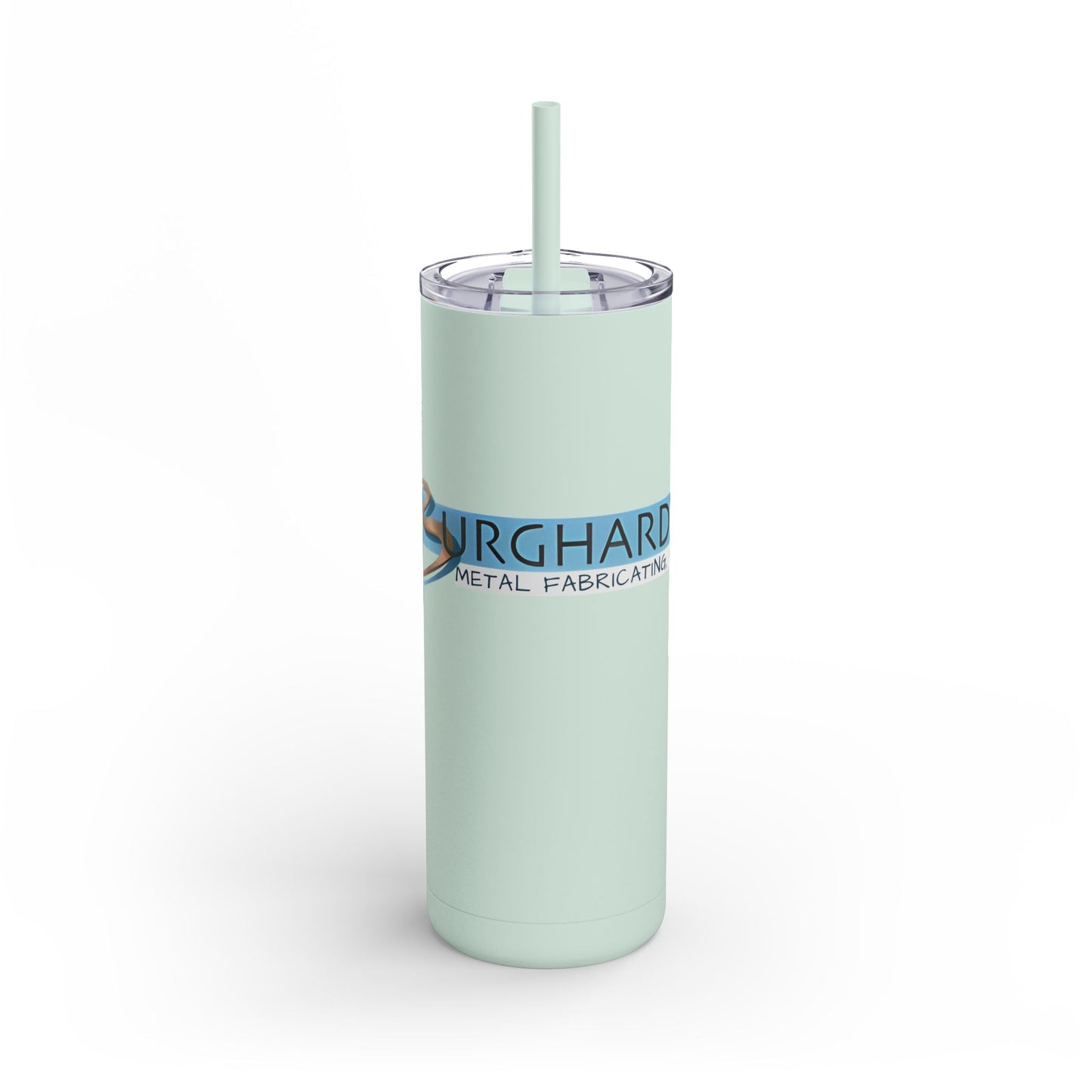 Burghardt Metal Fabricating, Inc., logo on a 20oz Insulated Skinny Tumbler