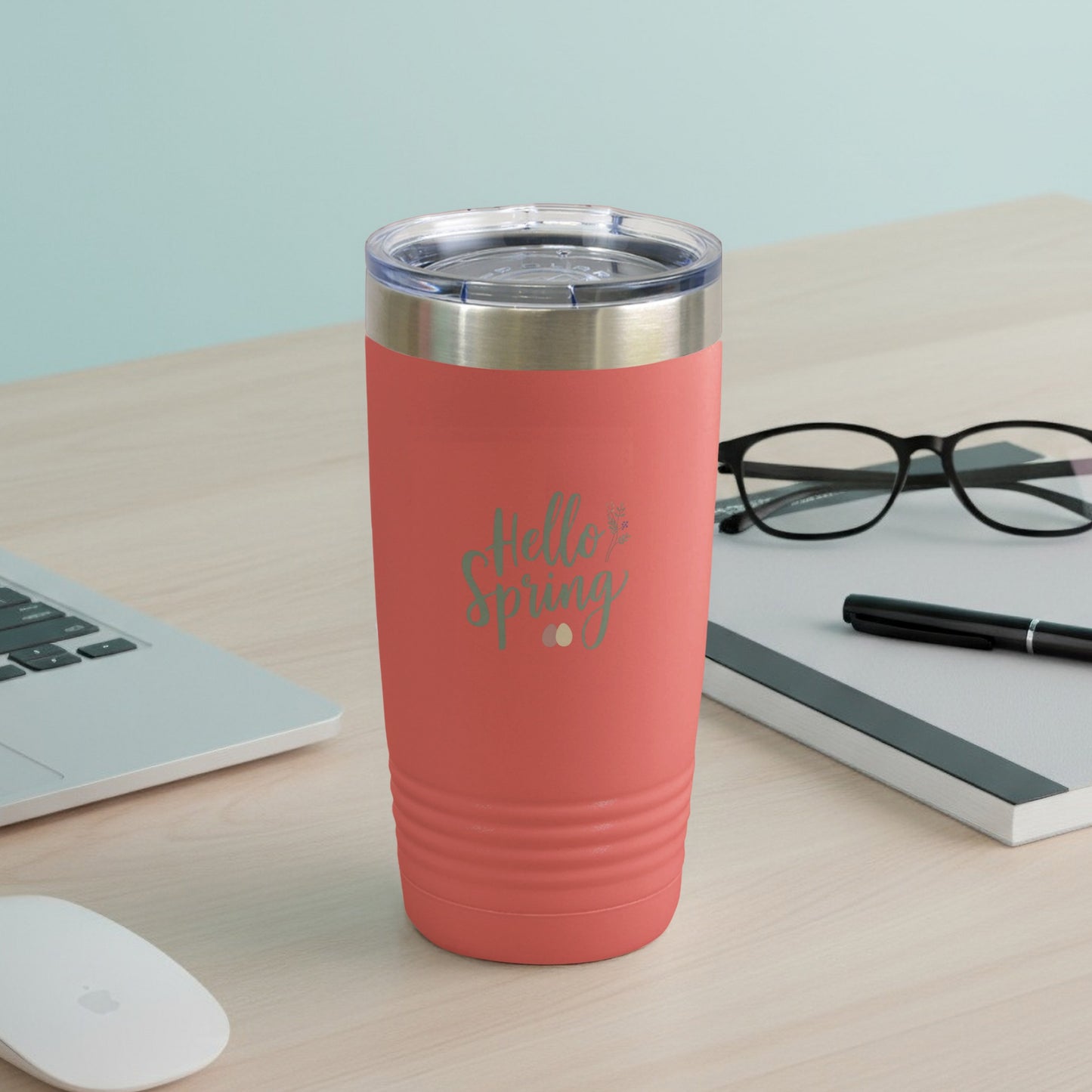 Hello Spring Travel Mug with Lid for Office and Outdoors