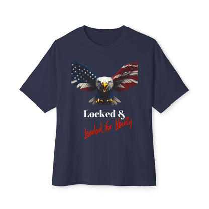 Locked & Loaded For Liberty Patriotic Eagle on a Premium Tee