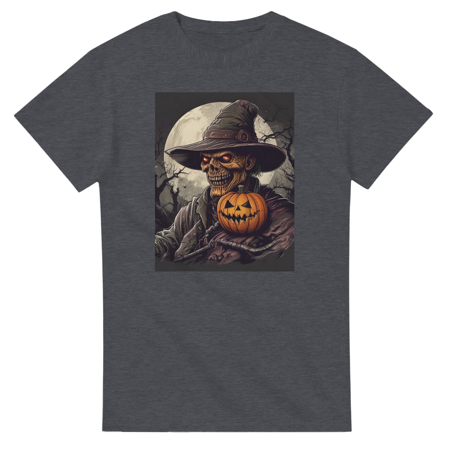 Pumpkin & Glowing Eyes on a Heavyweight T-shirt