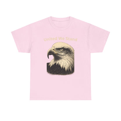 Engraved Eagle - United We Stand - text on the top of a Heavyweight T-shirt