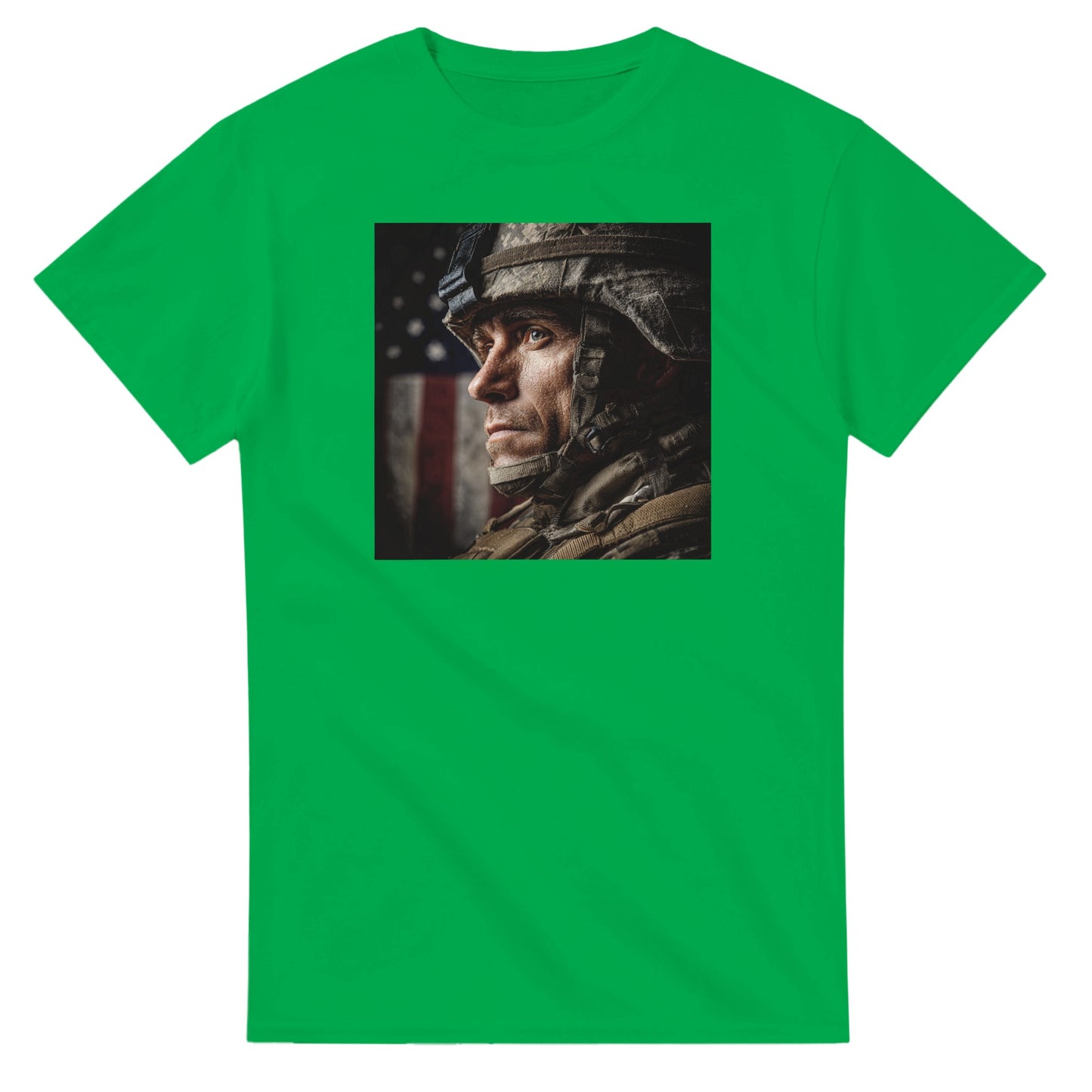 Patriotic Soldier on a heavyweight t-shirt