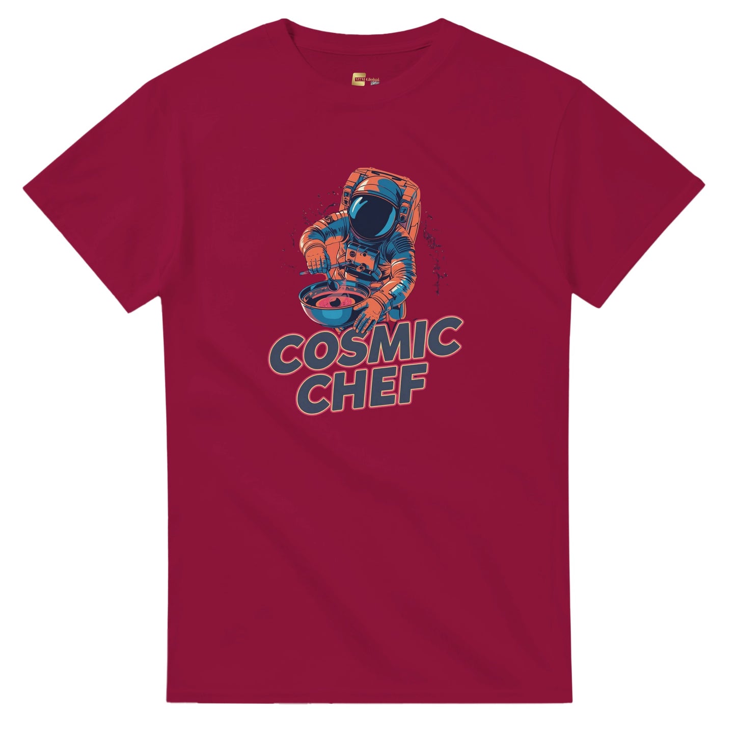 Cosmic Chef Astronaut graphic design on a Heavyweight T-shirt