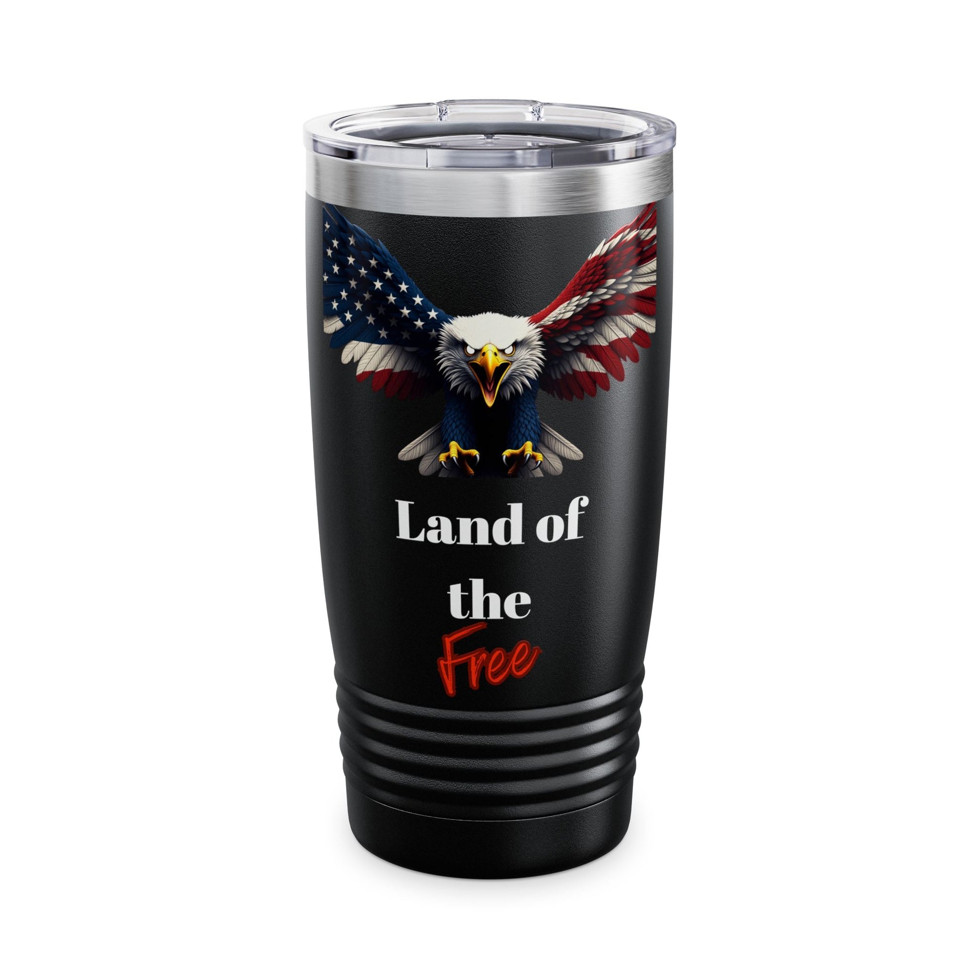Land Of The Free Patriotic Eagle on a 20oz Insulated Tumbler