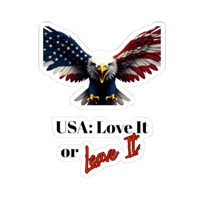 USA Love It Or Leave It Patriotic Eagle on a Kiss-Cut Stickers