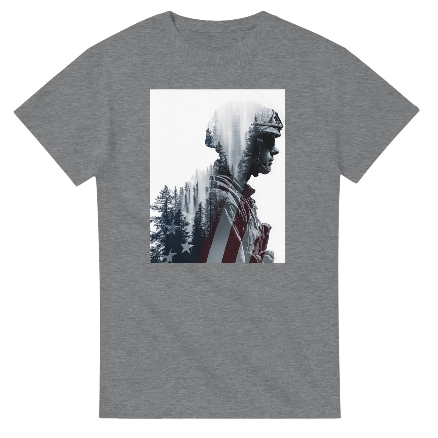 Patriotic Spirit Double Exposure on a heavyweight t-shirt