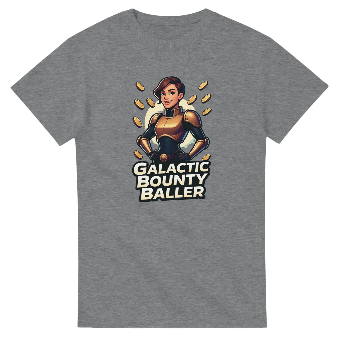 Galactic Bounty Baller graphic design on a Heavyweight T-shirt