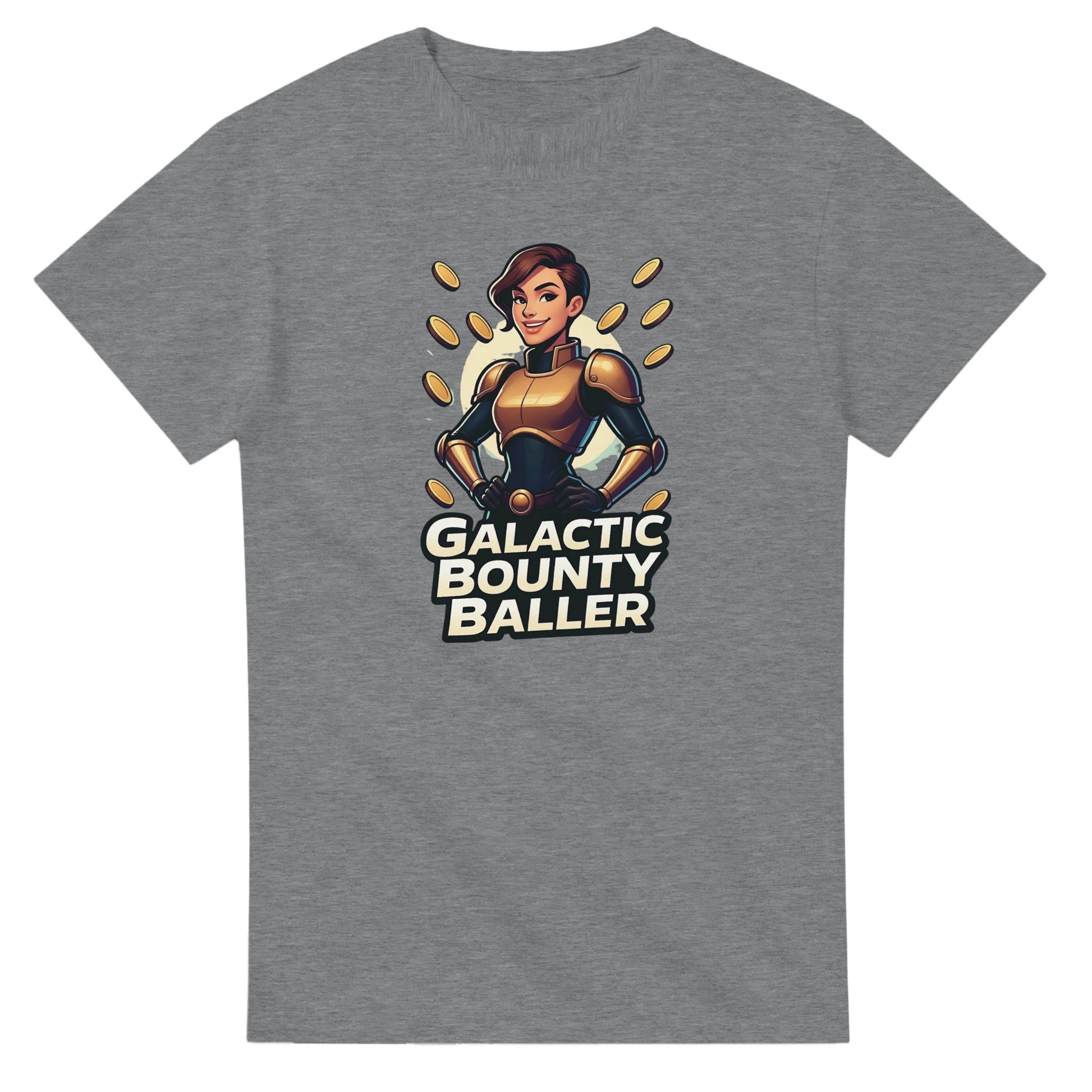 Galactic Bounty Baller graphic design on a Heavyweight T-shirt