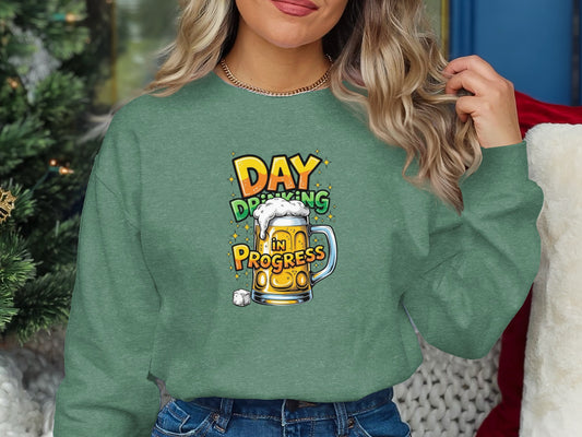 DAY DRINKING IN PROGRESS Beer Mug Design product type