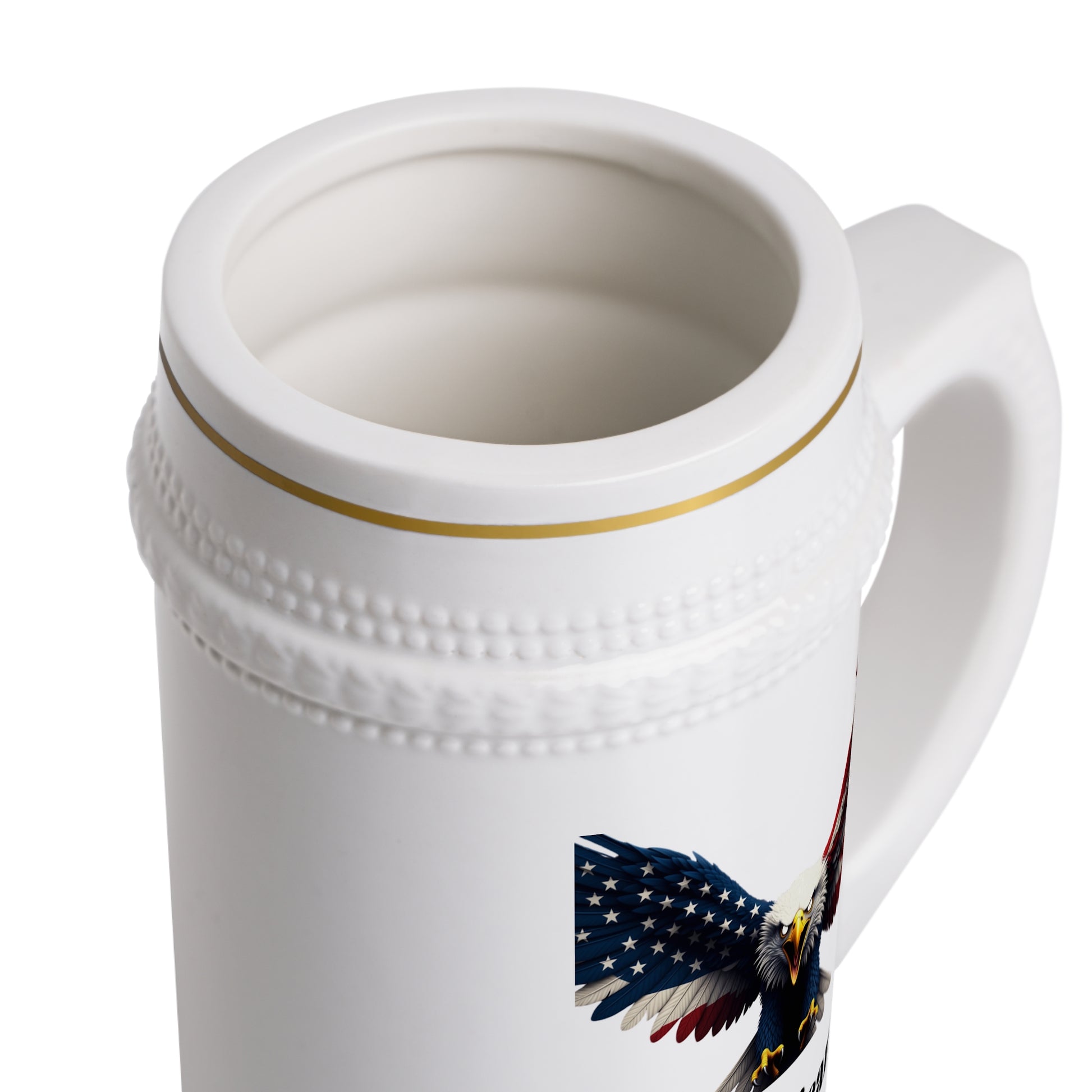 American Soil Patriotic Eagle on a 22oz Ceramic Beer Stein