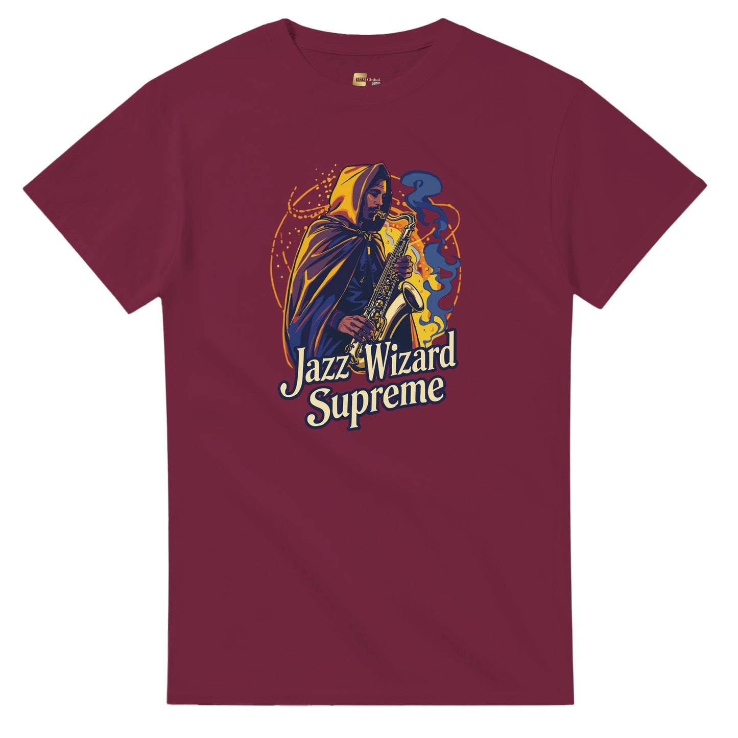 Jazz Wizard Supreme graphic design on a Heavyweight T-shirt