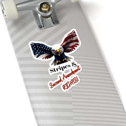 Stars & 2nd Amendment Rights Patriotic Eagle on a Kiss-Cut Stickers