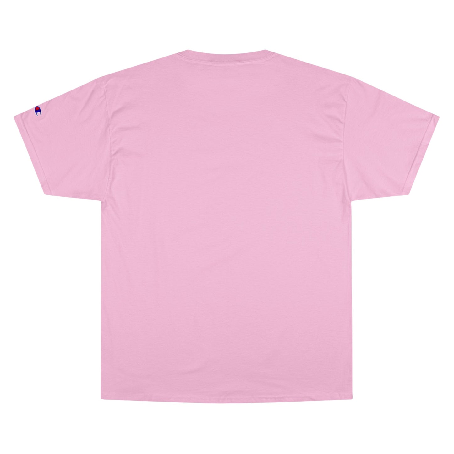 Strength in Liberty small font text below an eagle head on a Champion Tee