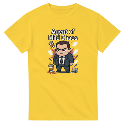 Agent of Mild Chaos graphic design on a Heavyweight T-shirt