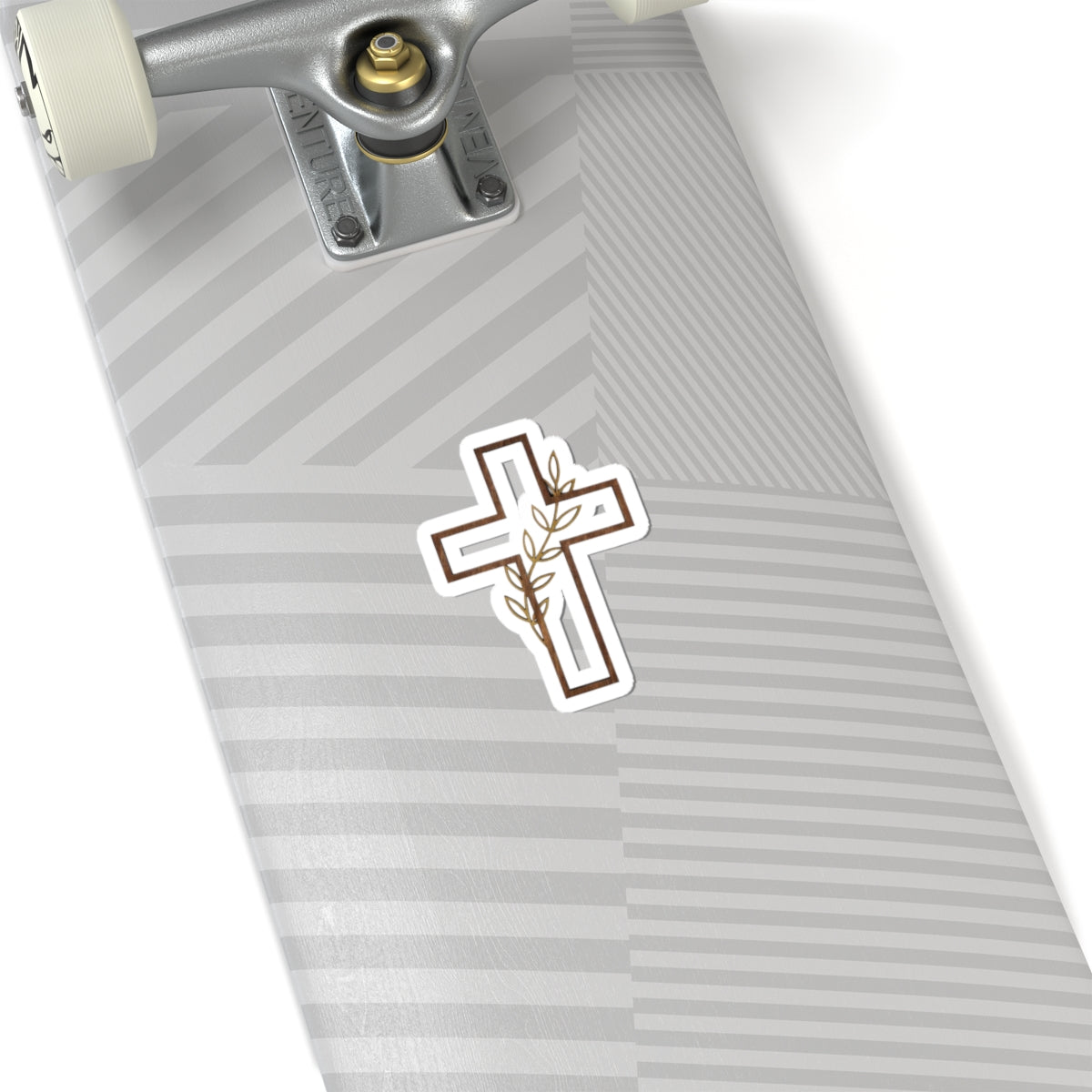 Christian Cross Branch Leaves Faith Symbolic Sticker product type
