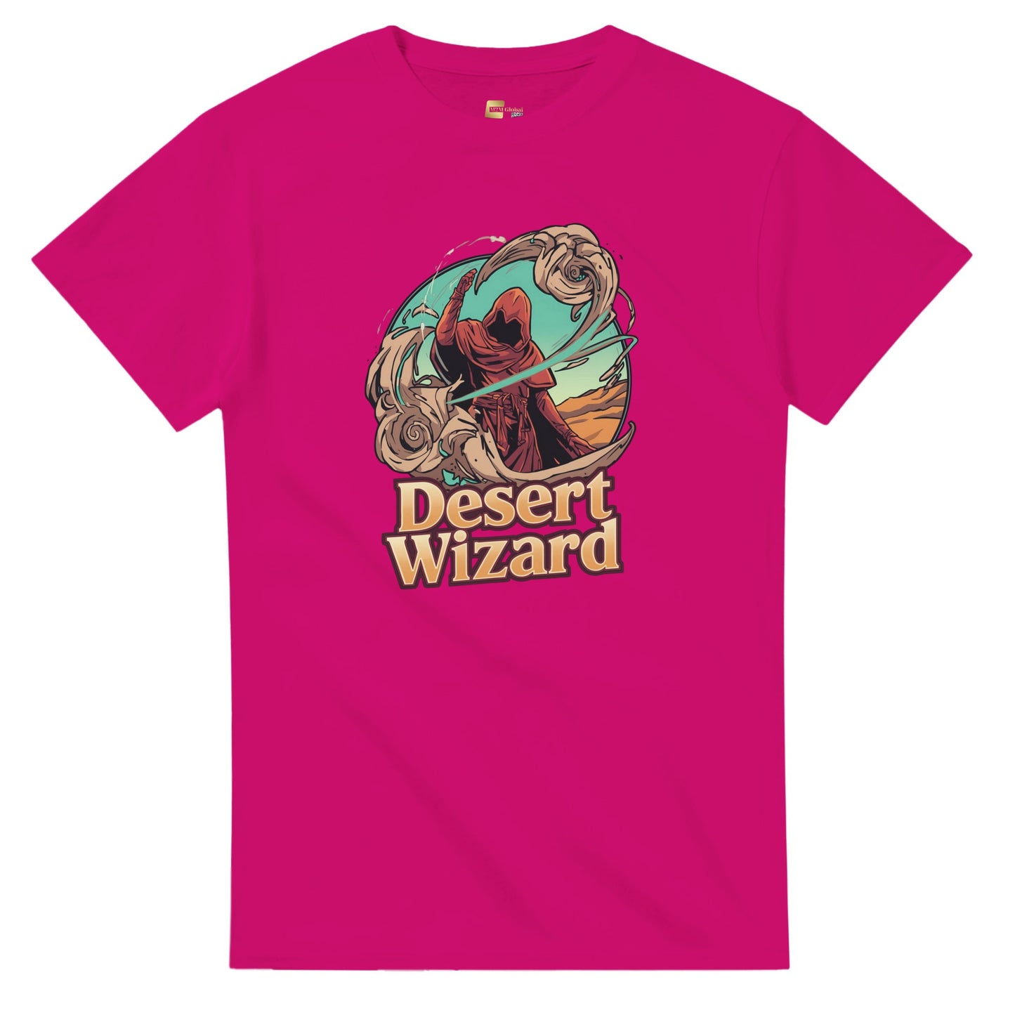 Mystic Desert Wizard graphic design on a Heavyweight T-shirt
