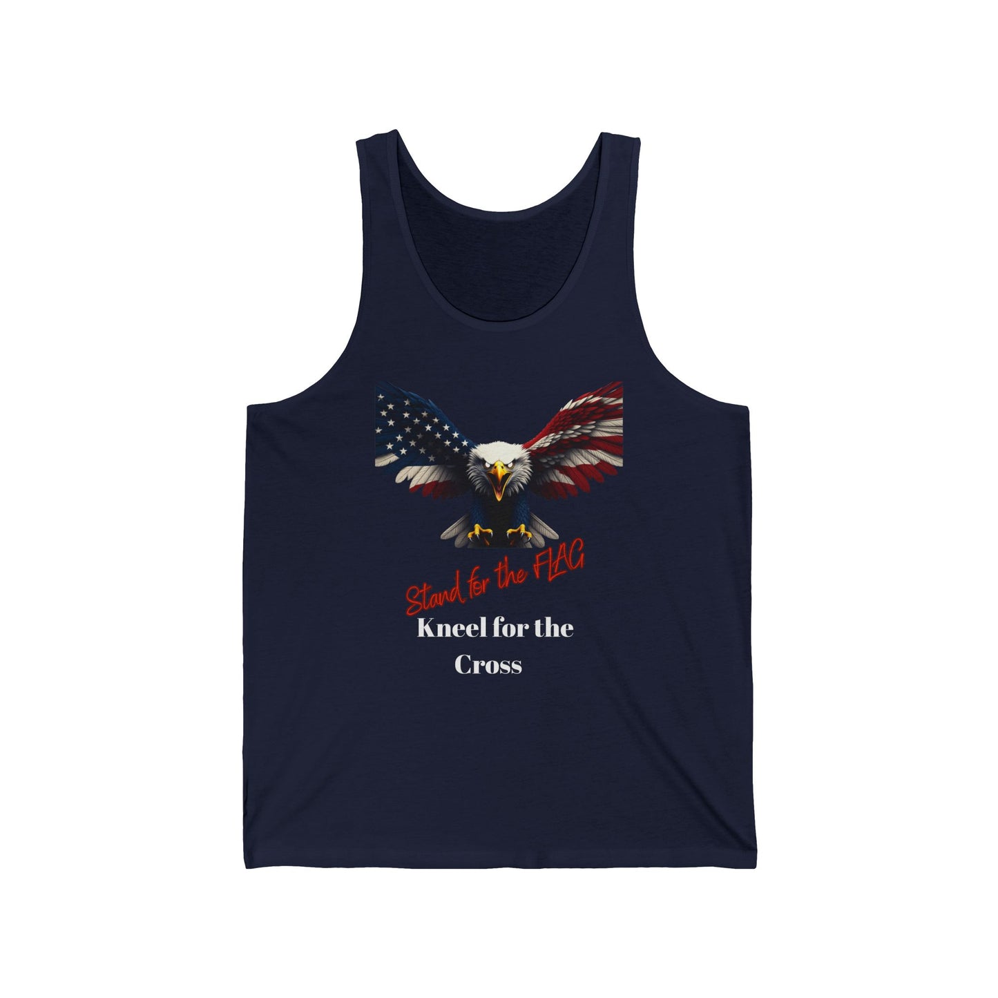 Stand For The Flag Kneel For The Cross Patriotic Eagle on a Premium Tank Top
