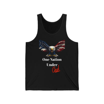 One Nation Under God Patriotic Eagle on a Premium Tank Top