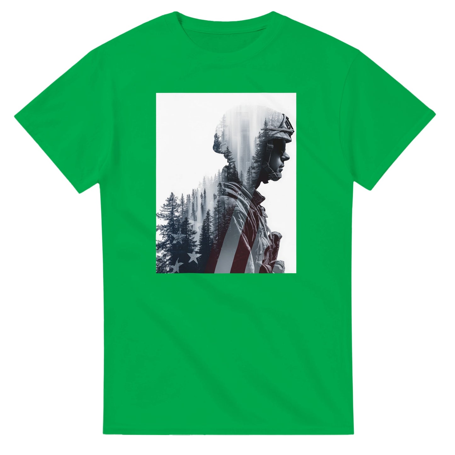 Patriotic Spirit Double Exposure on a heavyweight t-shirt