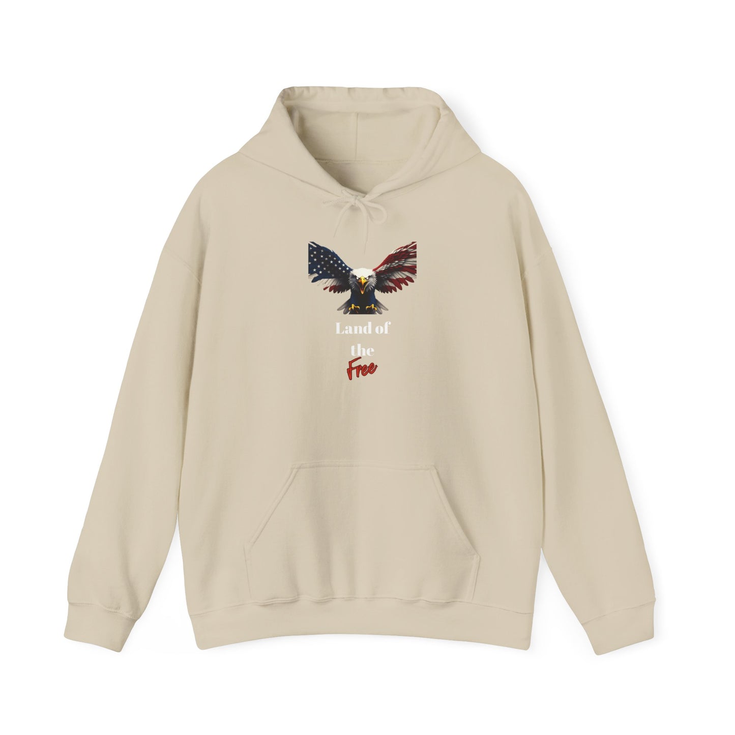 Land Of The Free Patriotic Eagle on a Pullover Hoodie