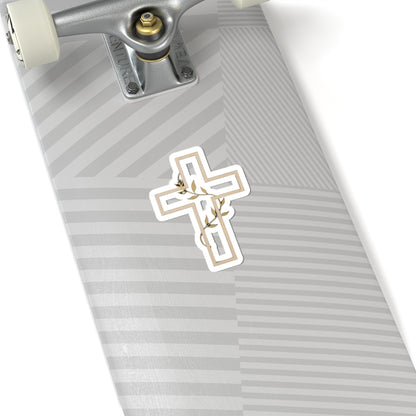 Christian Cross Vine Design Spiritual Faith Sticker product type