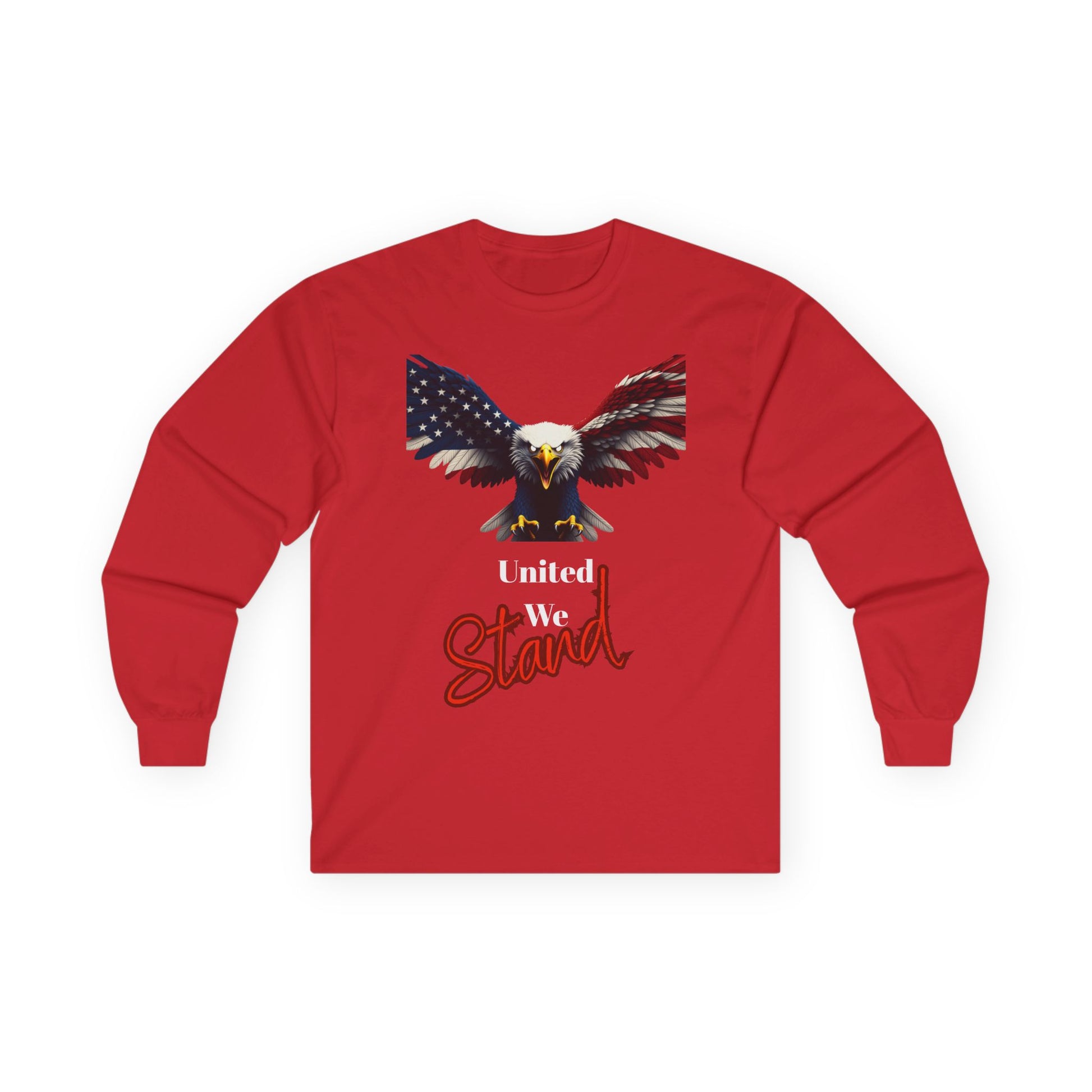 United We Stand Patriotic Eagle on a long sleeve tee