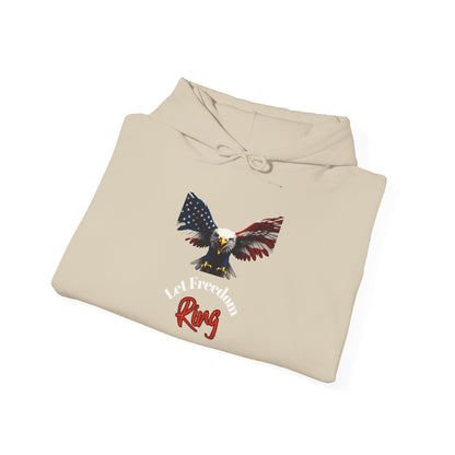 Let Freedom Ring Patriotic Eagle on a Pullover Hoodie