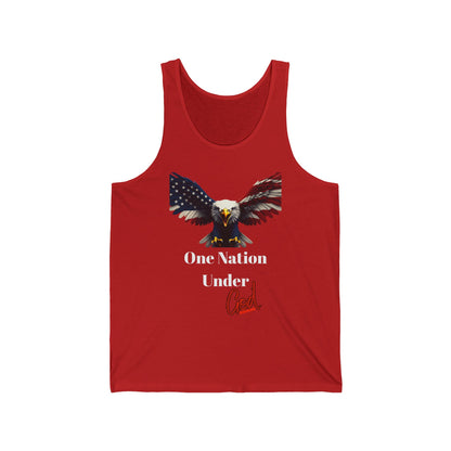 One Nation Under God Patriotic Eagle on a Premium Tank Top