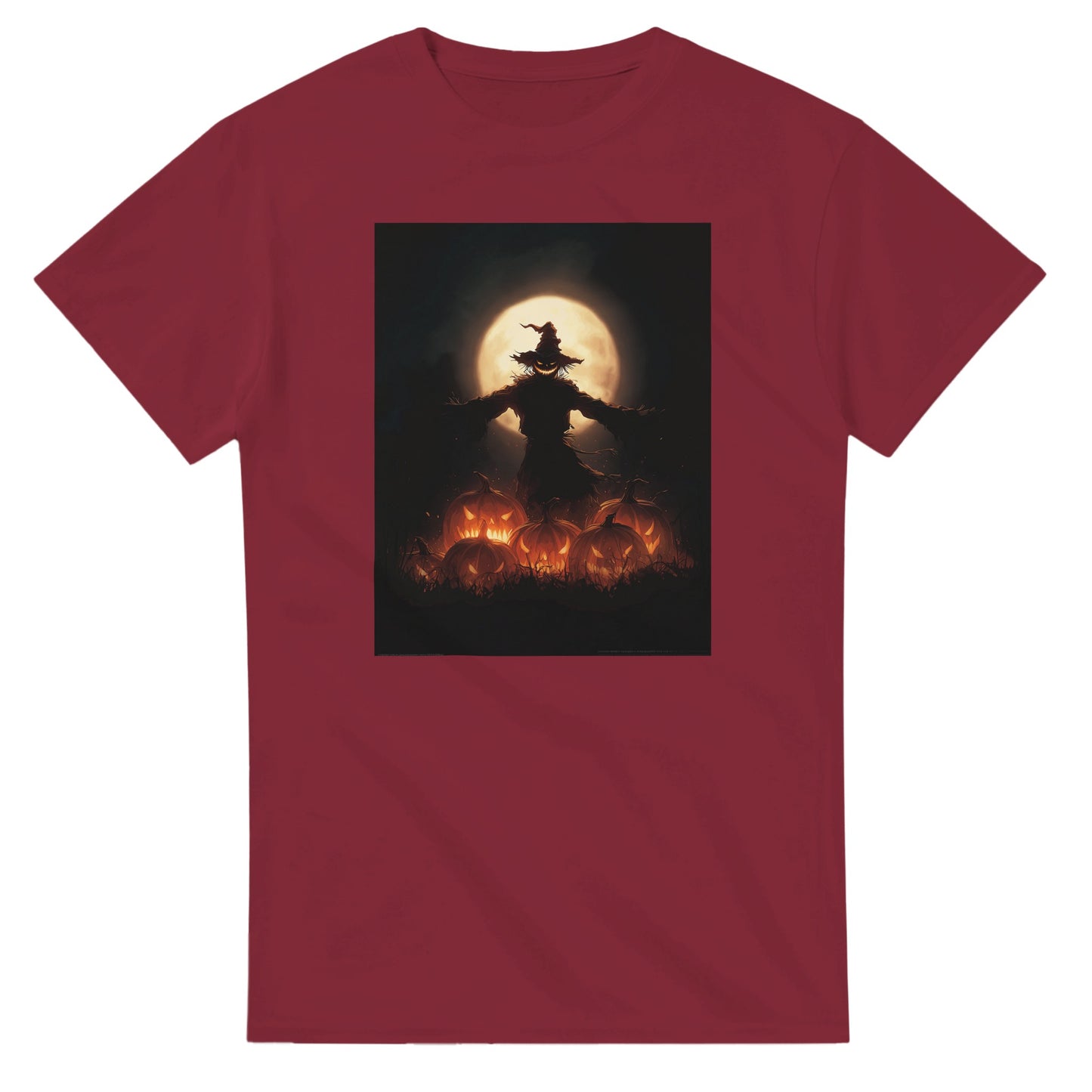 Spooky Scarecrow & Jack-O'-Lantern on a Heavyweight T-shirt