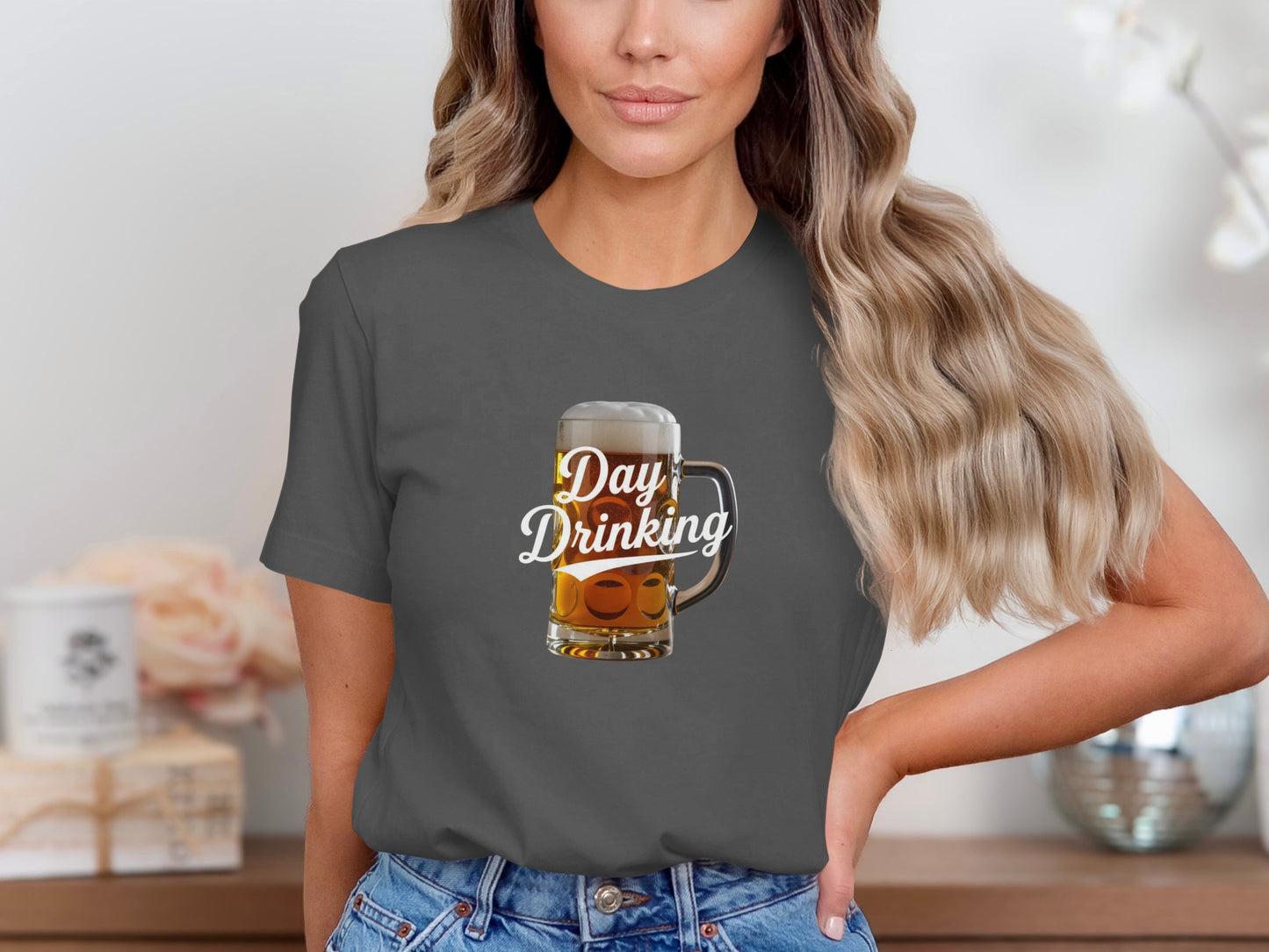 Day Drinking Graphic Tee Cute Beer Mug Design Shirt