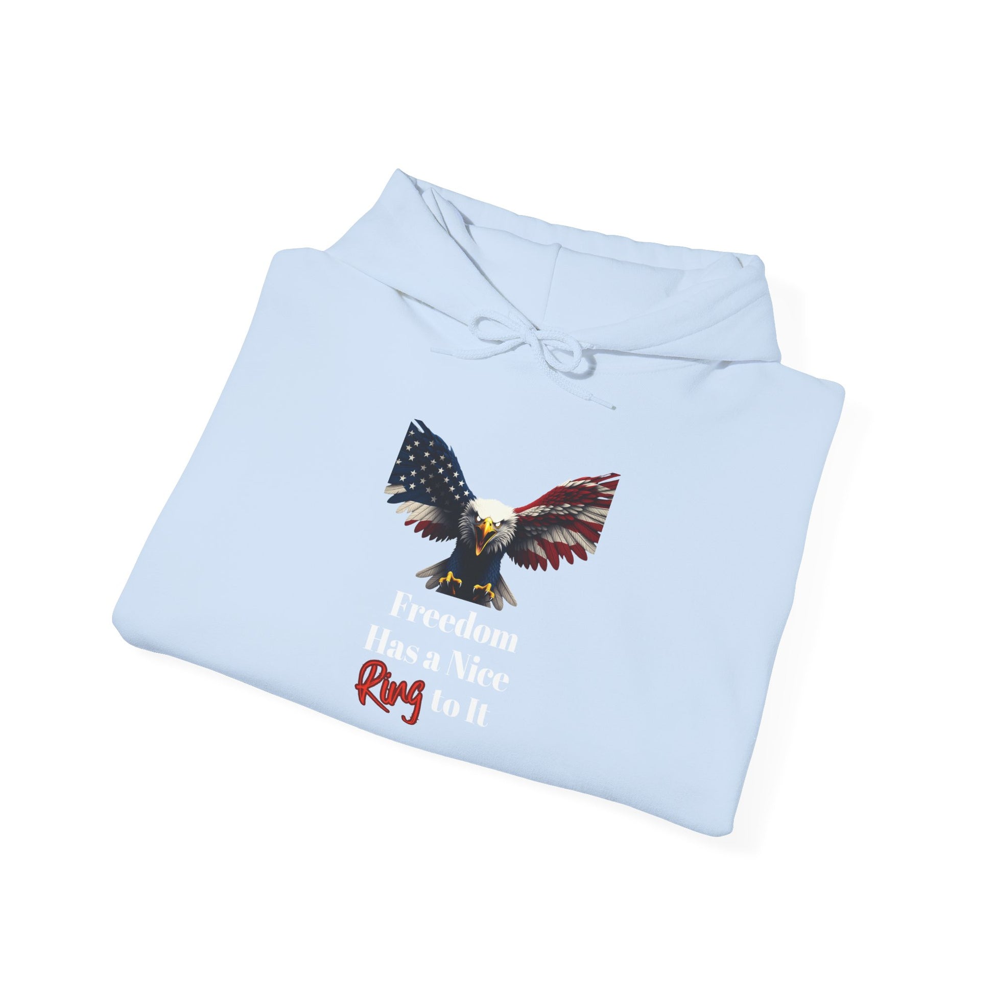 Freedom Has A Nice Ring To It Patriotic Eagle on a Pullover Hoodie