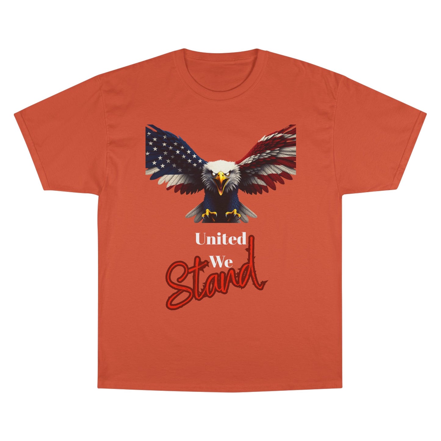United We Stand Patriotic Eagle on a Champion T-shirt