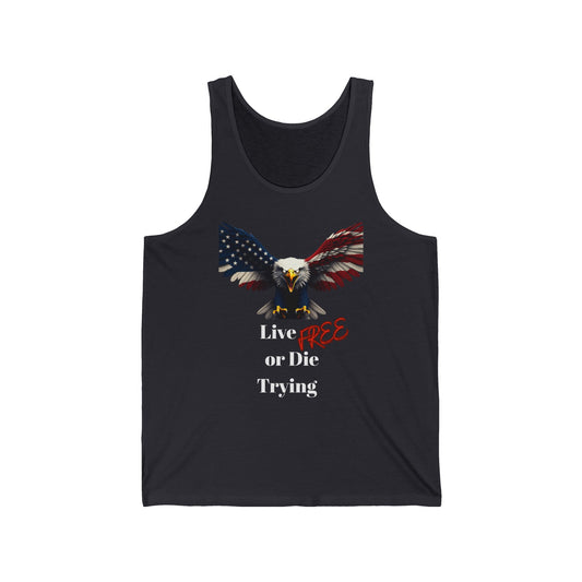 Live Free Or Die Trying Patriotic Eagle - Premium Tank Top