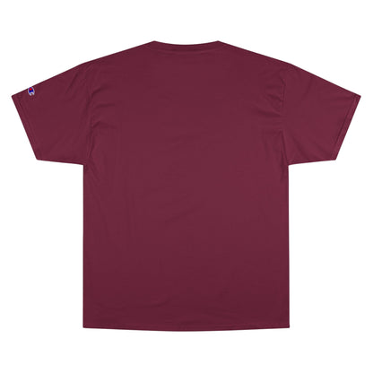 Strength in Liberty text above an eagle head on a Champion Tee